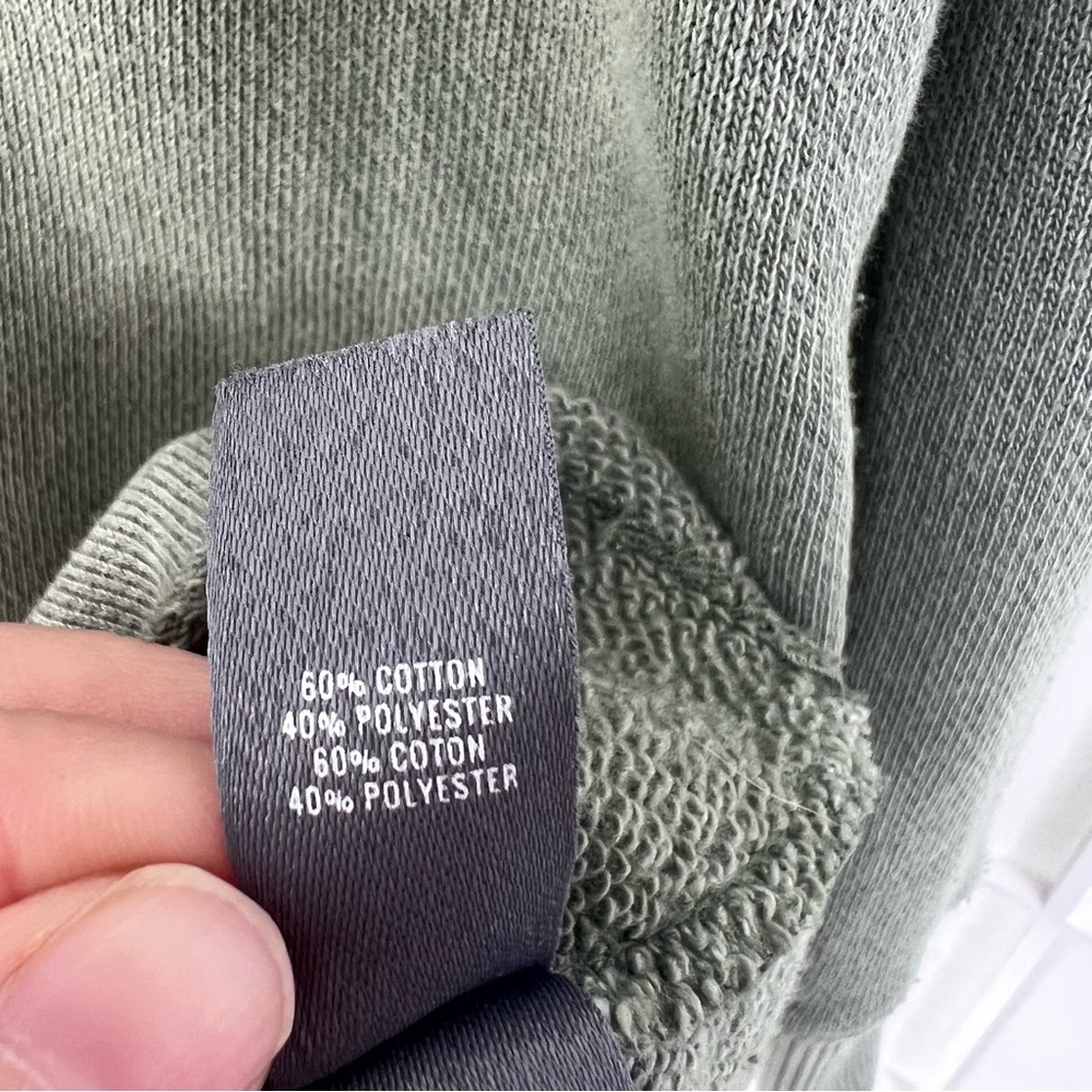 Aerie Oversized Olive Green Jersey Crewneck Pullover Sweatshirt XS - Picture 5 of 7